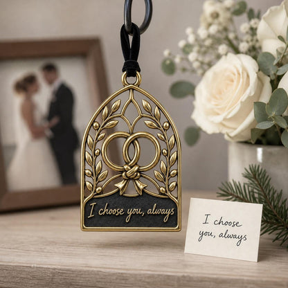 Large Personalized Wedding Ornament | I Choose You, Always Keepsake | Brass Anniversary Gift