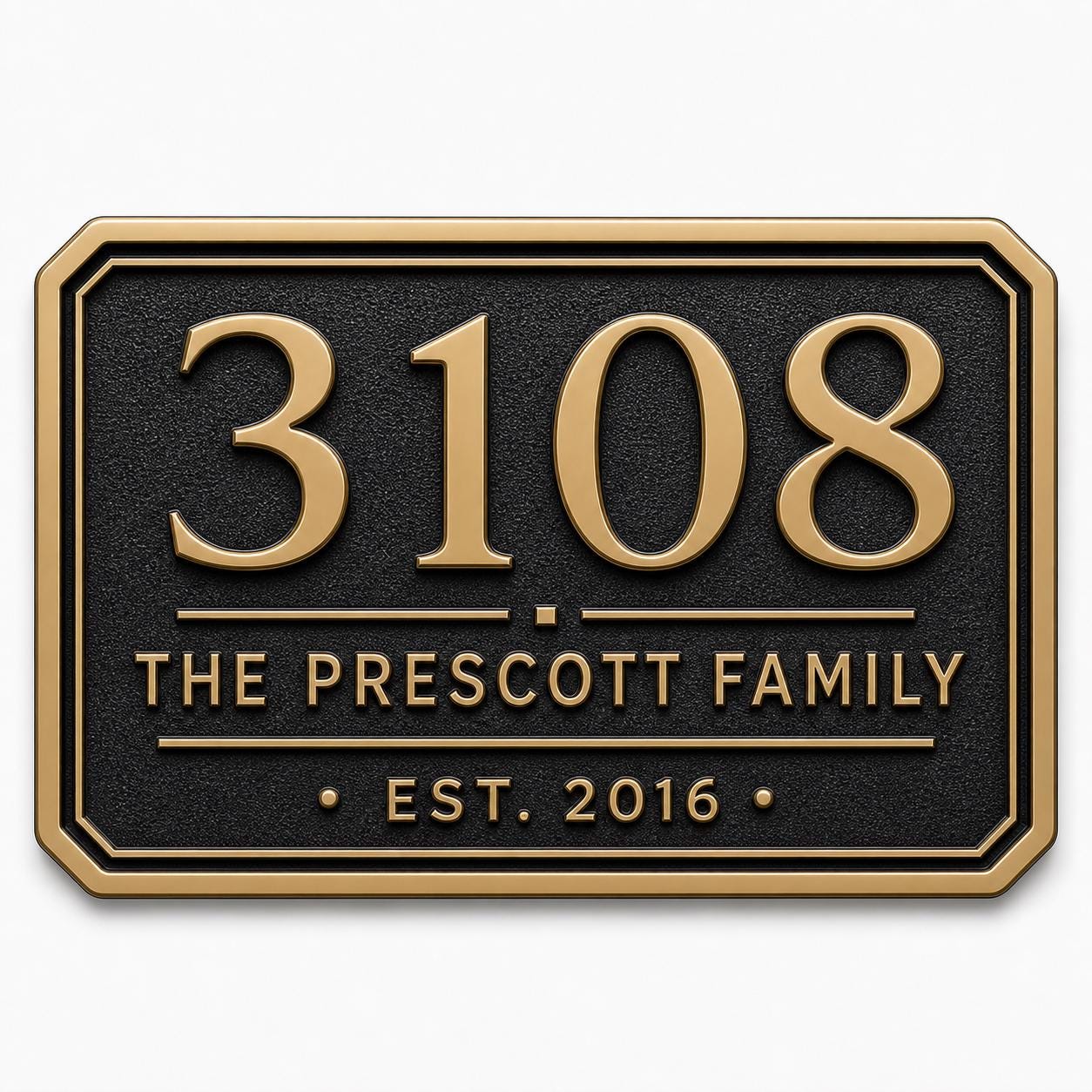Personalised House Number Sign | Antique Brass Address Plaque | Custom Street/Family Name Board
