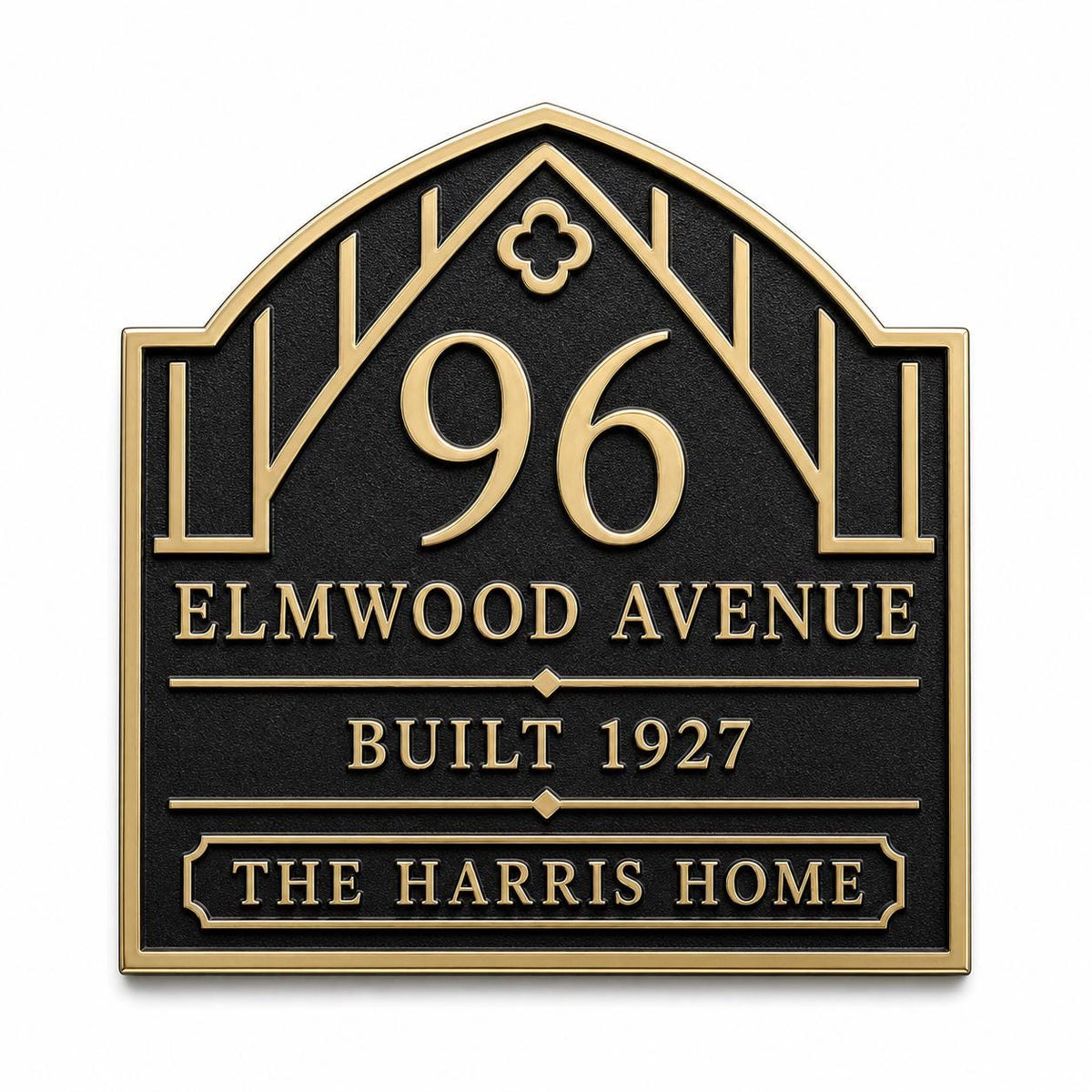 Personalized House Number Plaque | Custom Brass Address Sign
