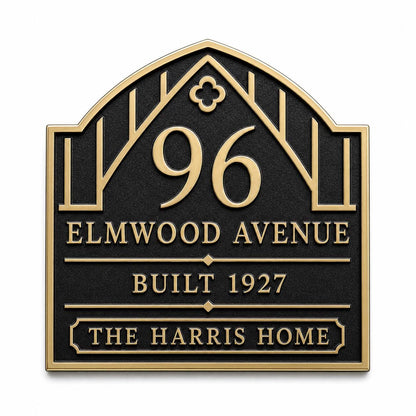 Personalized House Number Plaque | Custom Brass Address Sign