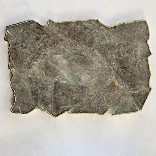 Large Smoky Grey Agate Serving Tray With Brass Handles/Personalised Momentos/Sign Boards 10"x15"