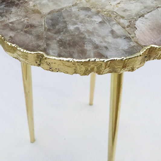 Smoky Grey Agate Organic Edge Side/Coffee Table