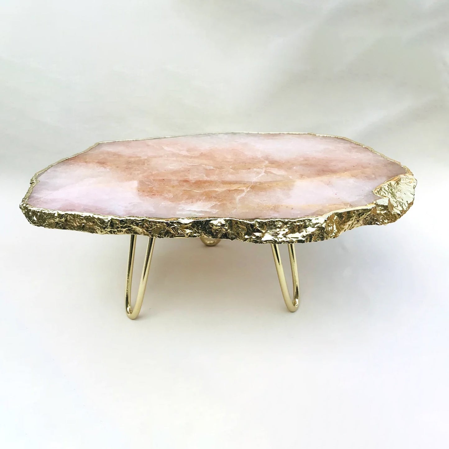 Rose Quartz Agate Cake Stand/Centrepiece/Display Stand/Tray