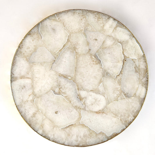 White Agate LazySusan | Countertop | Turntable | Centrepiece |