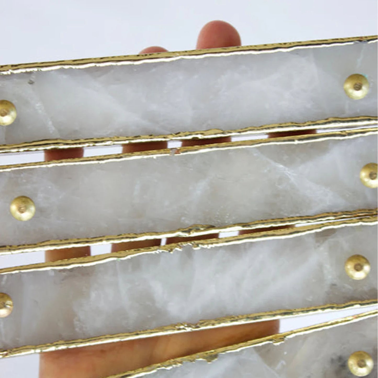 Set of 4 White Agate Handle/Pull/Barbarella