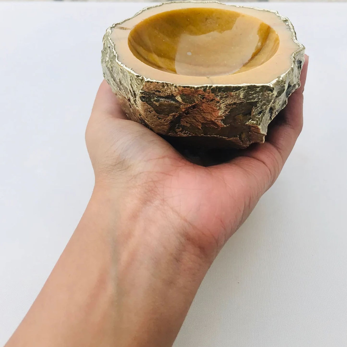 Mustard Yellow Agate Geode Nut/trinket/Jewellery Bowl