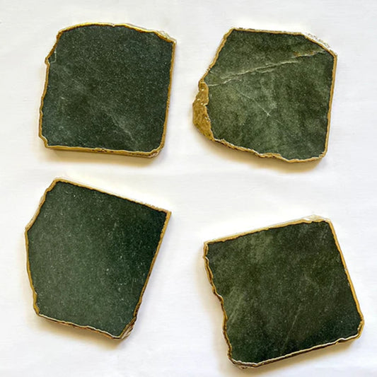 Emerald Green Agate Aventurine Set of 4 Large Coasters/Personalised Momentos