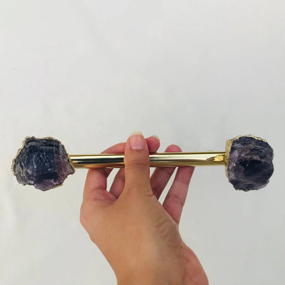 Set of 4 - Cabinet/Door/Drawer/Kitchen Handle and Pull - Amethyst/Agate/Quartz  stainless steel brass plated handles