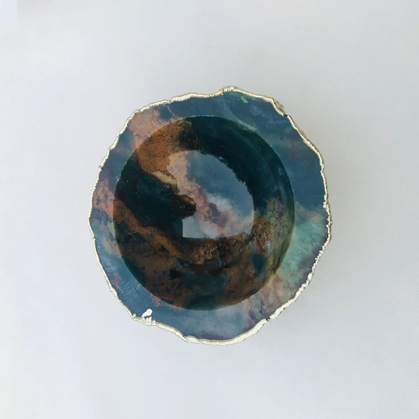 Earth Blue Agate Geode Nut/trinket/Jewellery Bowl