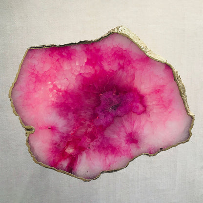 Small Pink Agate/Single Piece/Crystal/Gemstone/Quartz Organic Edge Side/Drink/Table