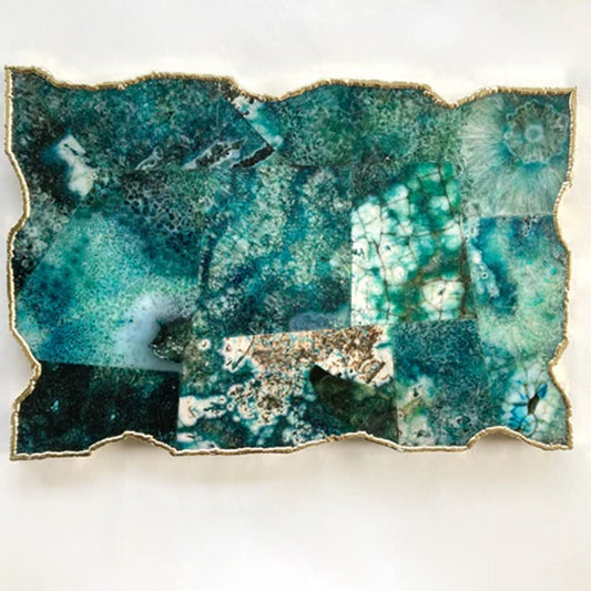 Large Composite Green Agate Cheese Platter/Tray/Personalised Momentos/Sign Boards 10"x15"