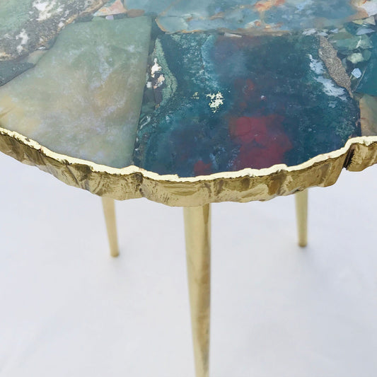 Green Agate Organic Edge Side/Coffee Table