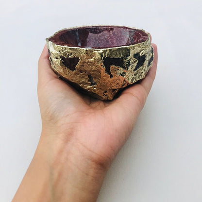 Maroon Red Agate Geode Nut/trinket/Jewellery Bowl