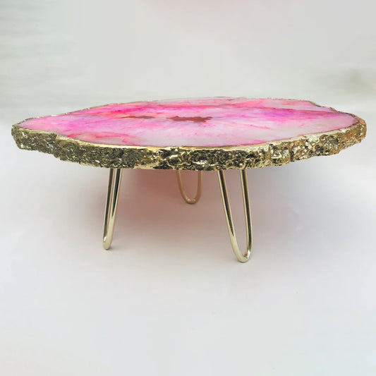 Pink Agate Cake Stand/Centrepiece/Display Stand/Tray