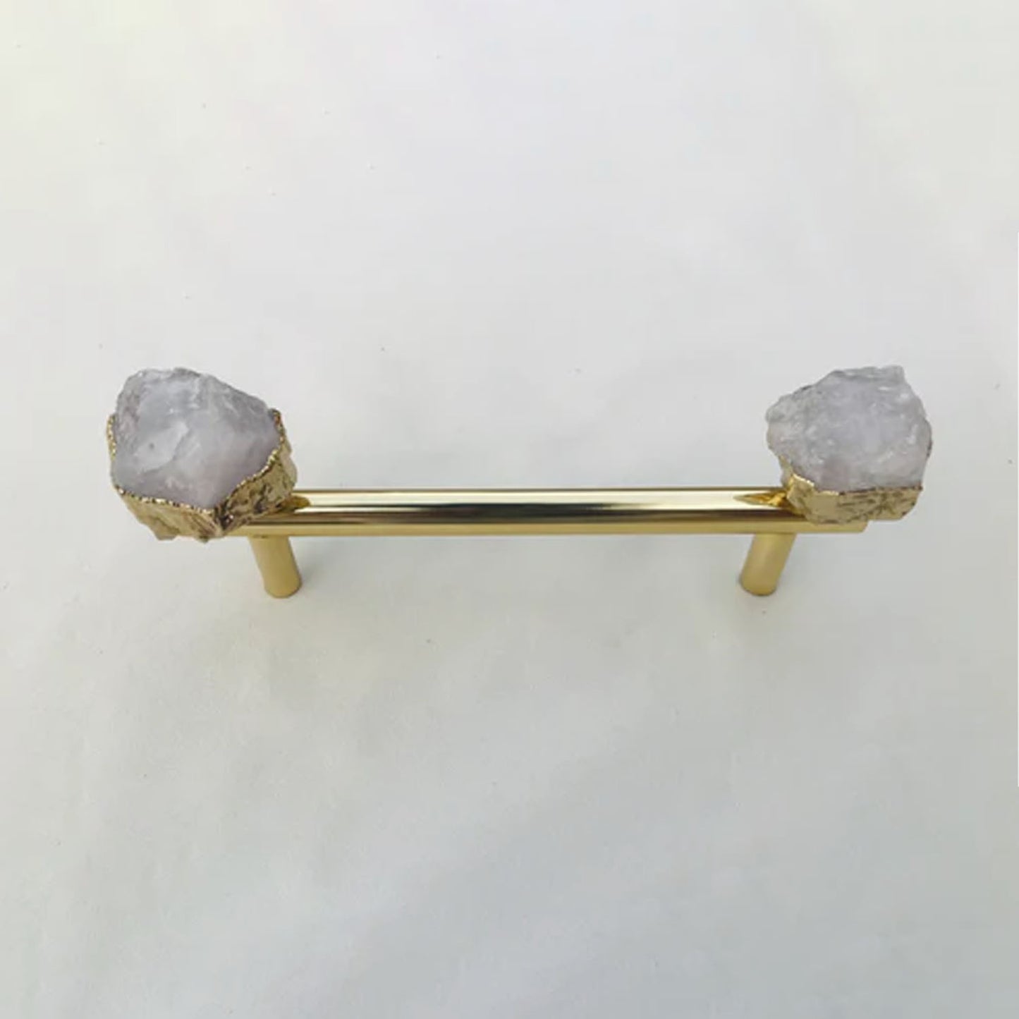 Set of 4 - Cabinet/Door/Drawer/Kitchen Handle and Pull - Clear Quartz/Agate  stainless steel brass plated handles