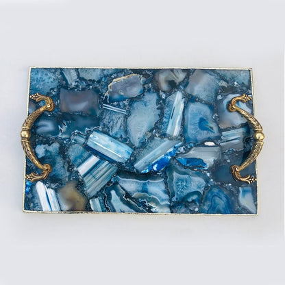 Blue agate banding differs on every tray