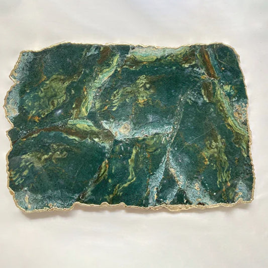 Large Green Agate Cheese Platter/Tray/Personalised Momentos/Sign Boards - 10"x15"