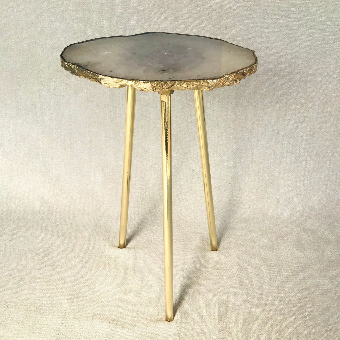 Small Grey Agate/Single Piece/Crystal/Gemstone/Quartz Organic Edge Side/Drink/Table