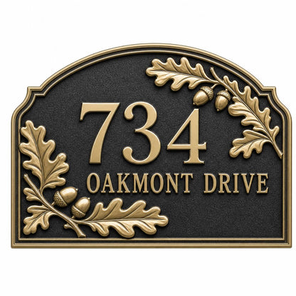 Personalised House Number Sign | Antique Brass Address Plaque | Custom Street/Family Name Board