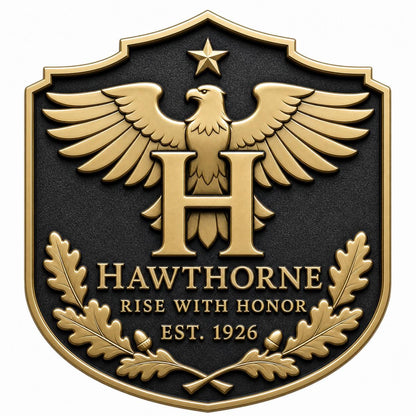 Custom Brass Heraldic Family Crest Plaque | Design Your Own Coat of Arms, Surname, Monogram & Motto