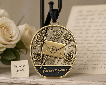 Large Personalized Envelope Ornament | Wedding Keepsake | Antqiue Brass Christmas Decor