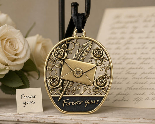Large Personalized Envelope Ornament | Wedding Keepsake | Antqiue Brass Christmas Decor