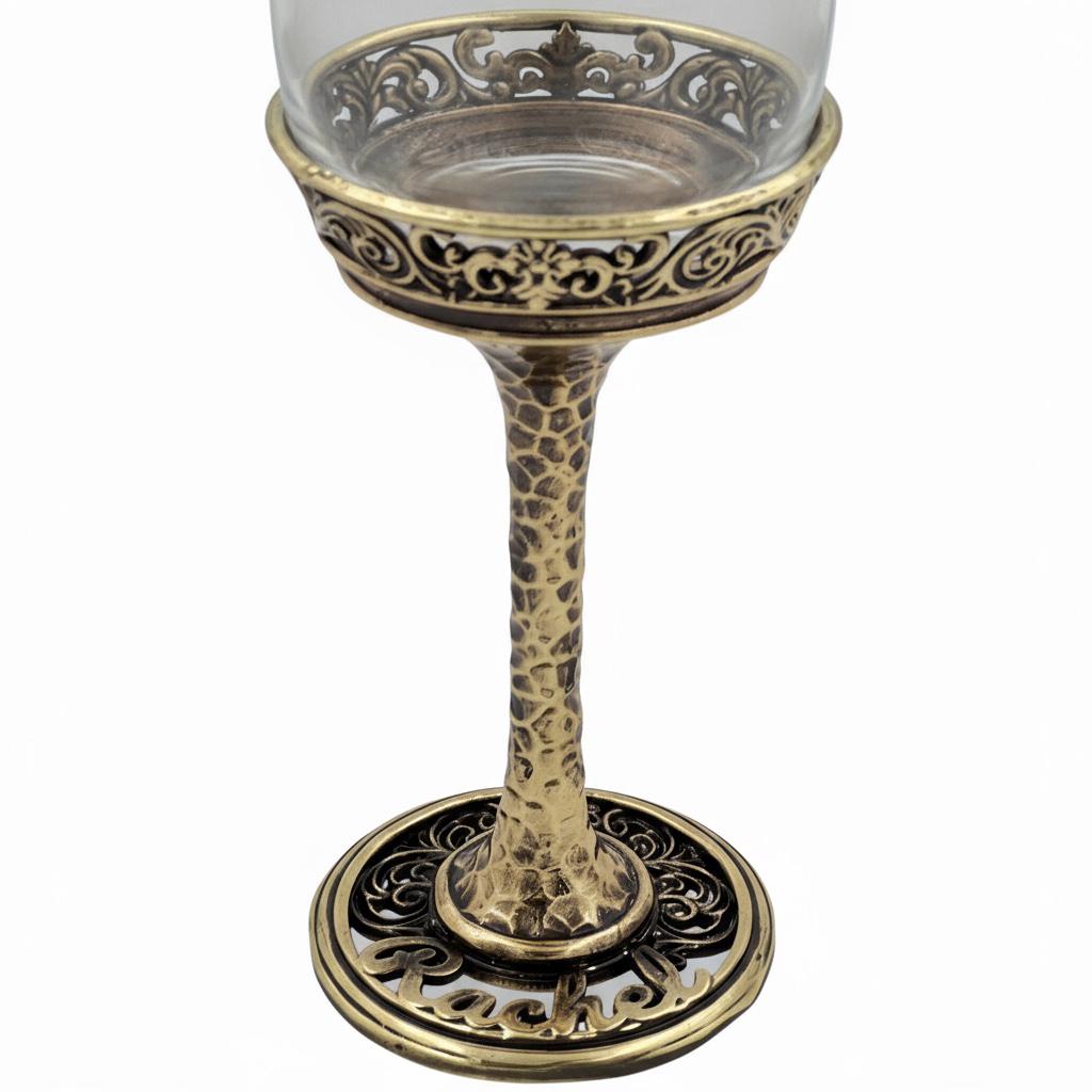 Personalised Wine Glasses Set | Electro-Formed Metal Base (Set of 1 or 2)