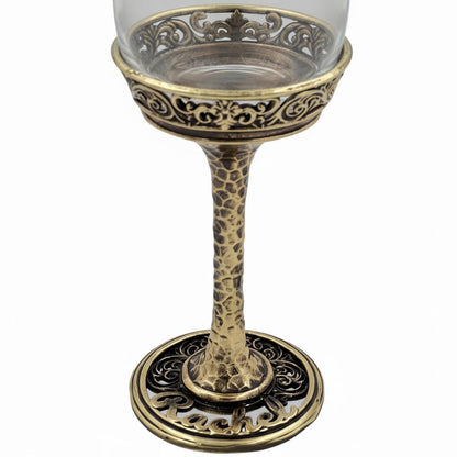 Personalised Wine Glasses Set | Electro-Formed Metal Base (Set of 1 or 2)