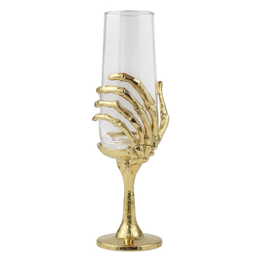 Set of 4 - Champagne Glasses | Cocktail Glasses | Halloween Glasses | Statement Barware | Gold, Antique or Silver Finish