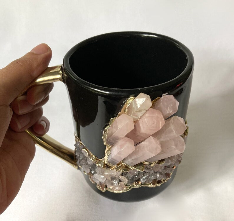 Spikes - Set of 2 Black Ceramic Mugs