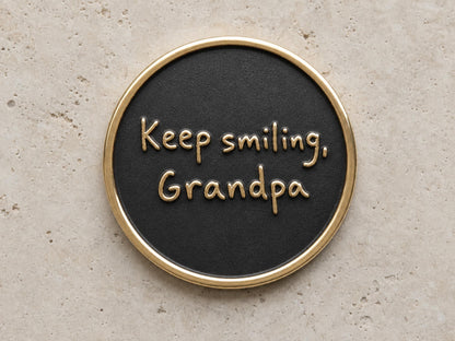 Custom Grandpa Thumbprint Memorial Plaque, Antique Brass Keepsake, Personalised Handwriting Remembrance Gift