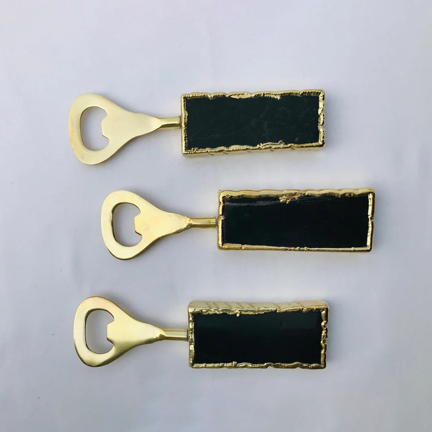 Set of 3 Black Agate Bottle Openers