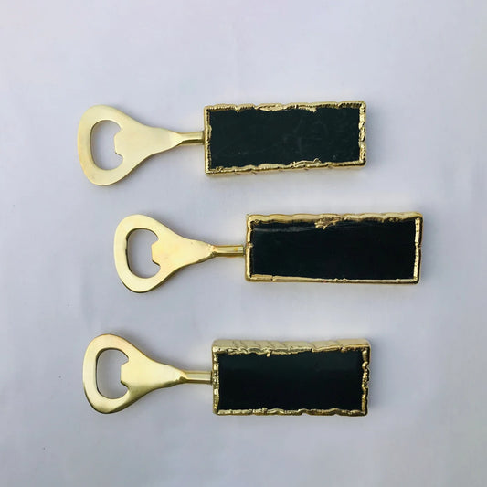 Set of 3 Black Agate Bottle Openers