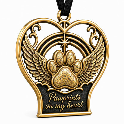 Large Personalized Pet Memorial Ornament | Angel Wings Keepsake | Custom Christmas Tree Decor