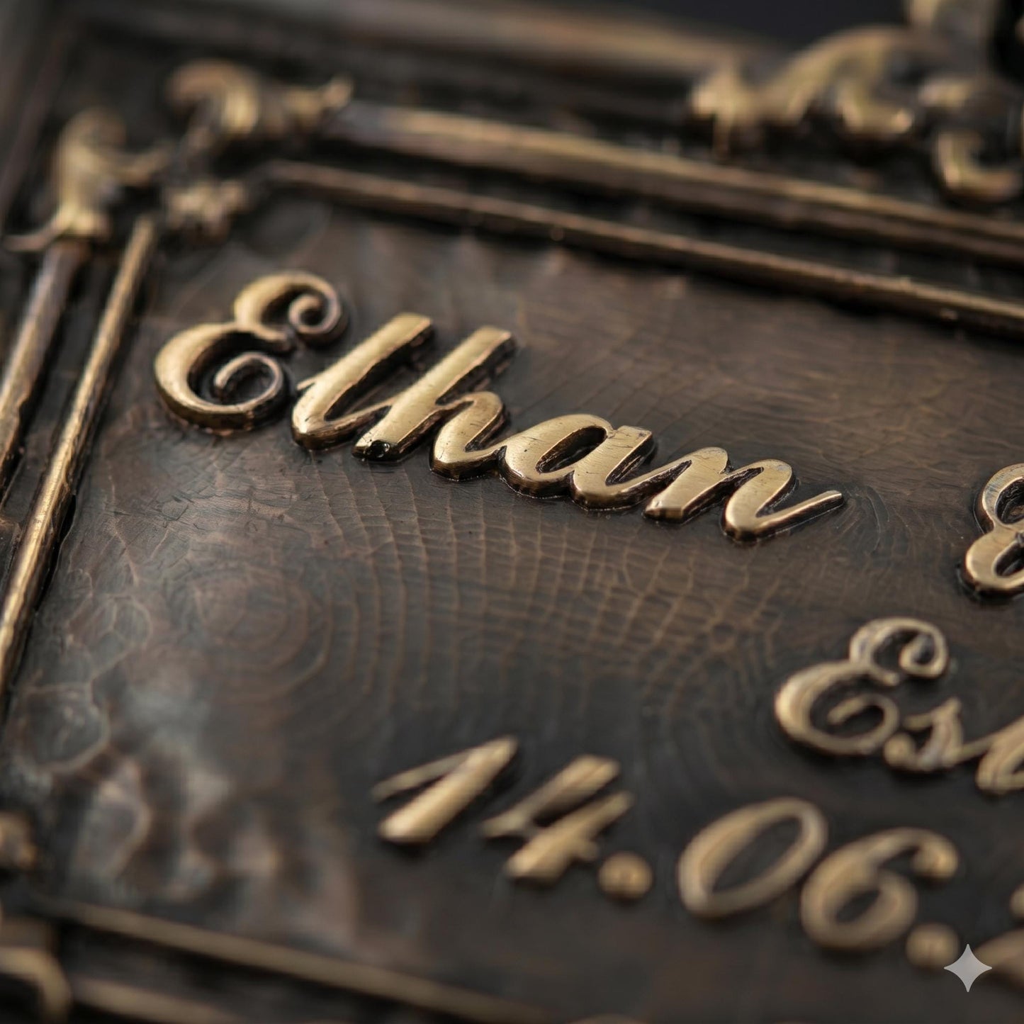 Personalized Wedding Plaque, Antique Brass Couple Name Sign, Custom Marriage Date or Wedding Arbor Sign