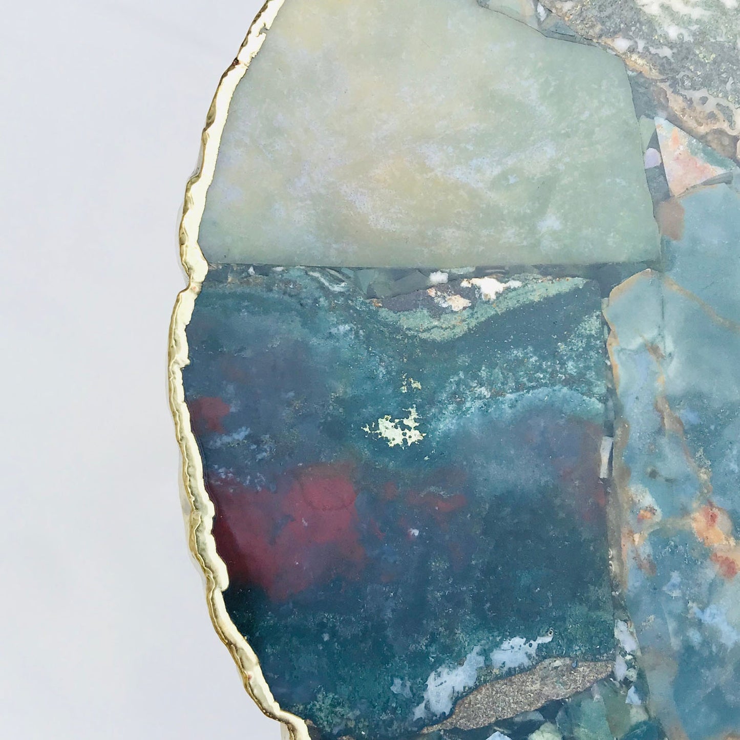 Green Agate Organic Edge Side/Coffee Table