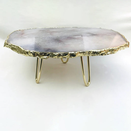 Grey Agate Quartz Cake Stand/Centrepiece/Display Stand/Tray