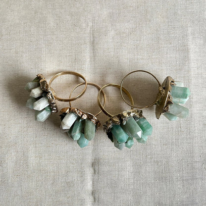 Set of 4 Chunky Green Agate Napkin Rings