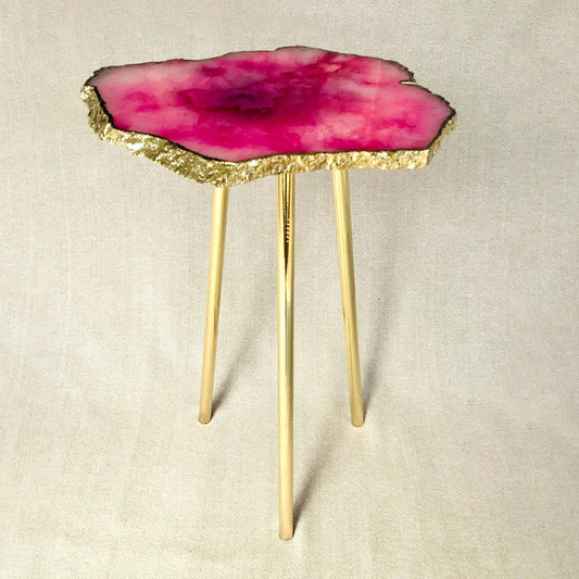 Small Pink Agate/Single Piece/Crystal/Gemstone/Quartz Organic Edge Side/Drink/Table