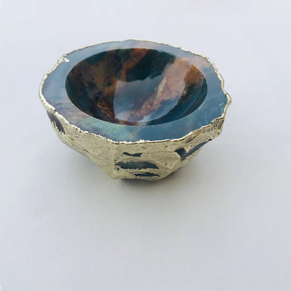 Earth Blue Agate Geode Nut/trinket/Jewellery Bowl