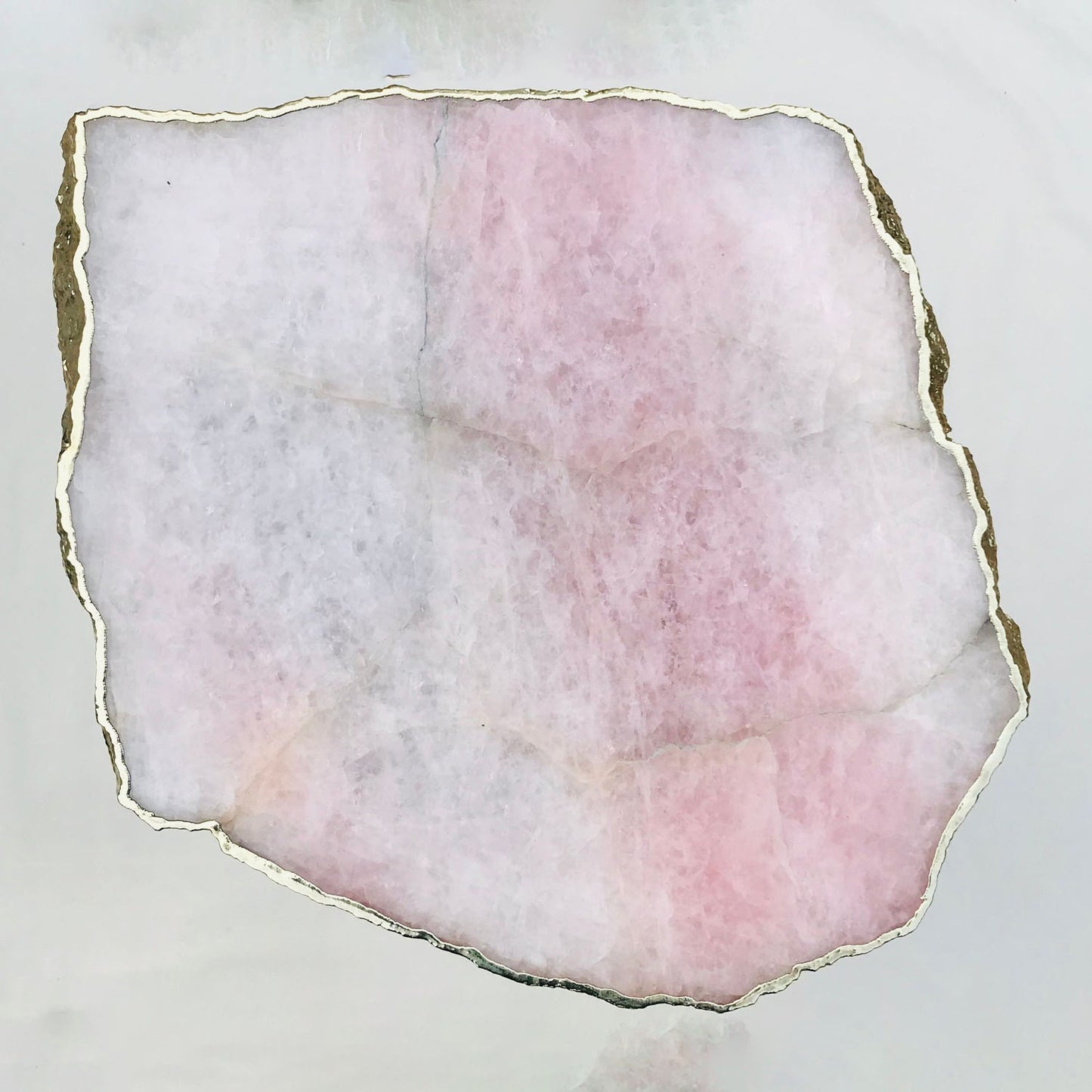 Large Rose Quartz Agate/Single Piece/Crystal/Gemstone/Quartz Organic Edge Side/Drink/Coffee Table