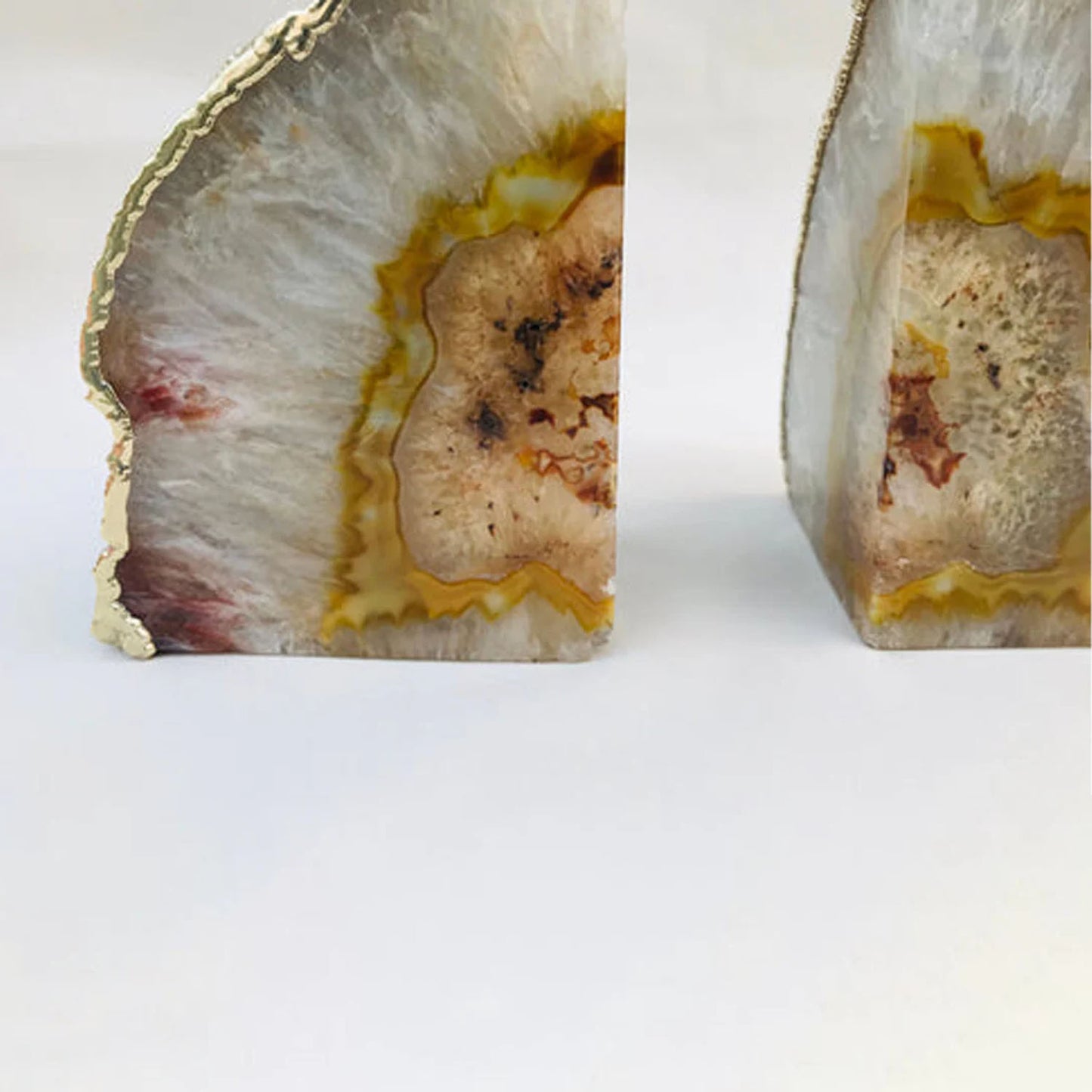 Natural Clear Plated Agate Bookends