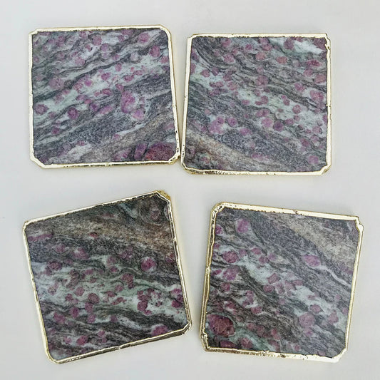 Lepidolite/Gemstone/Semi-precious stone/Agate - Set of 4 Large Coasters/Personalised Momentos
