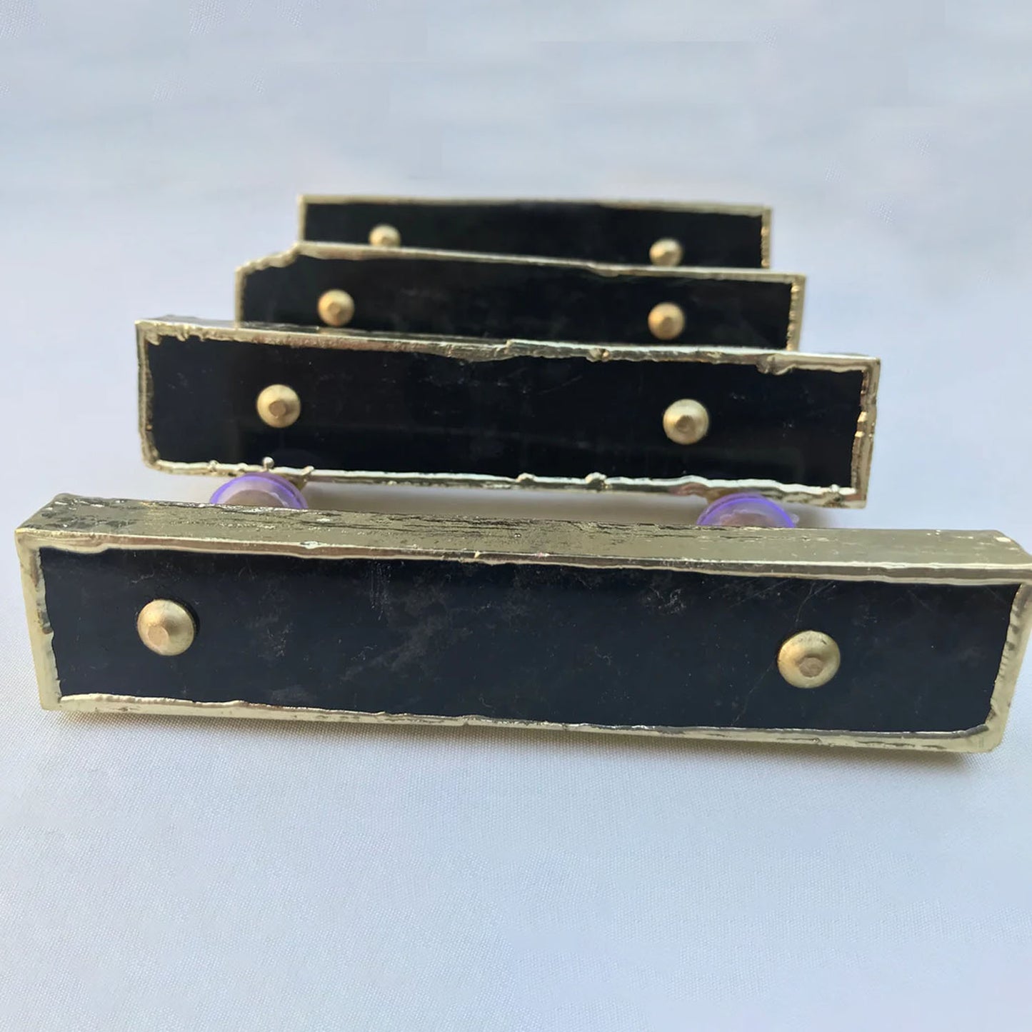 Set of 4 Black Agate Handle Barbarella