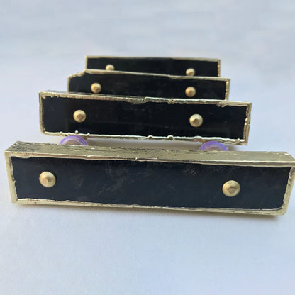 Set of 4 Black Agate Handle Barbarella