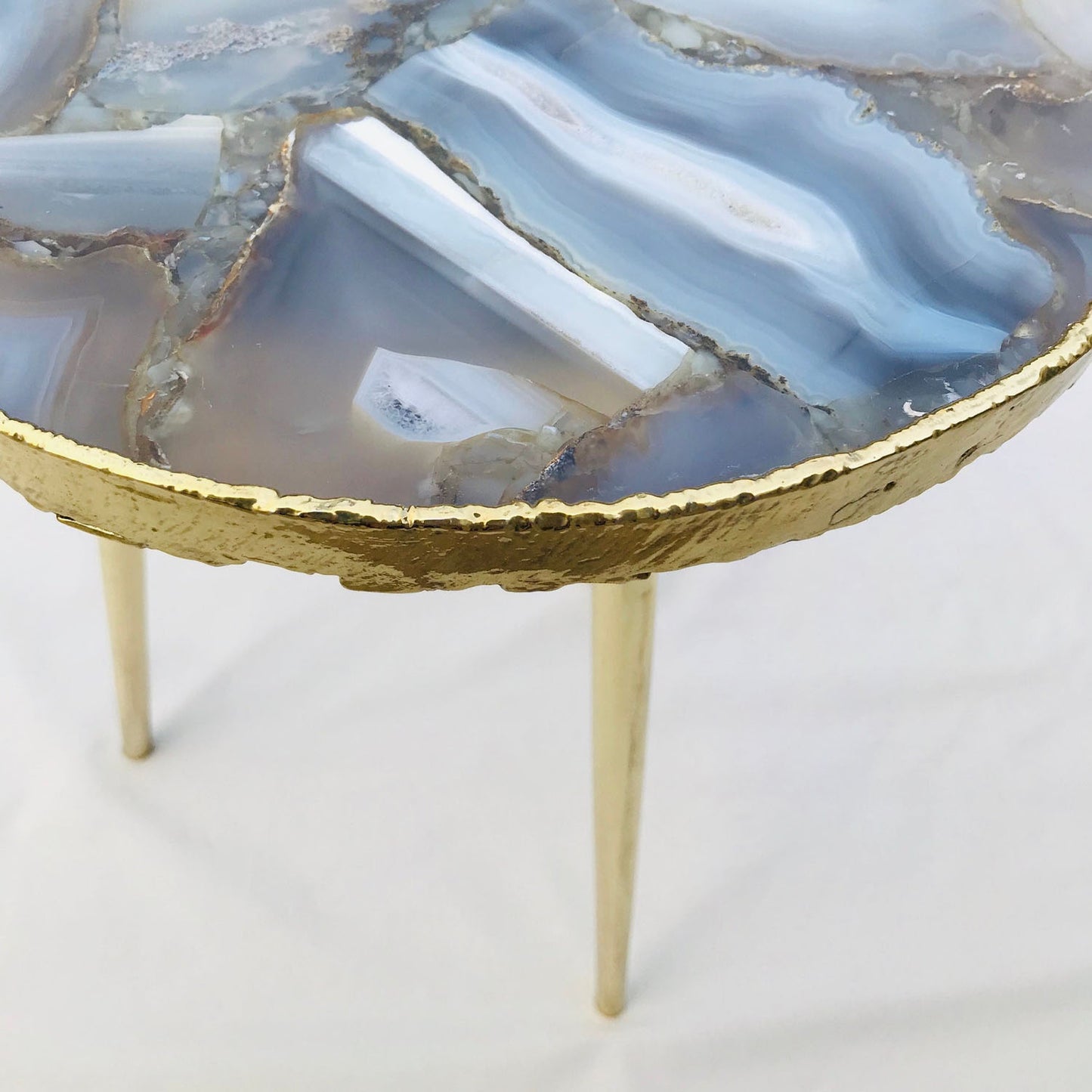 Banded Agate Round Edge Side/Coffee Table