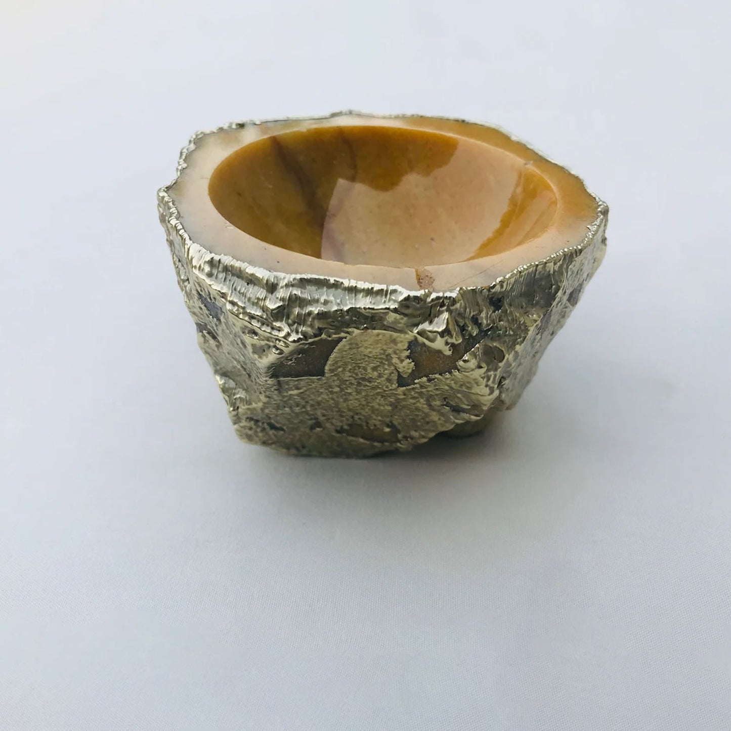 Mustard Yellow Agate Geode Nut/trinket/Jewellery Bowl