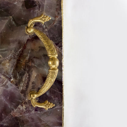 Laurel Arch brass handle on amethyst agate tray