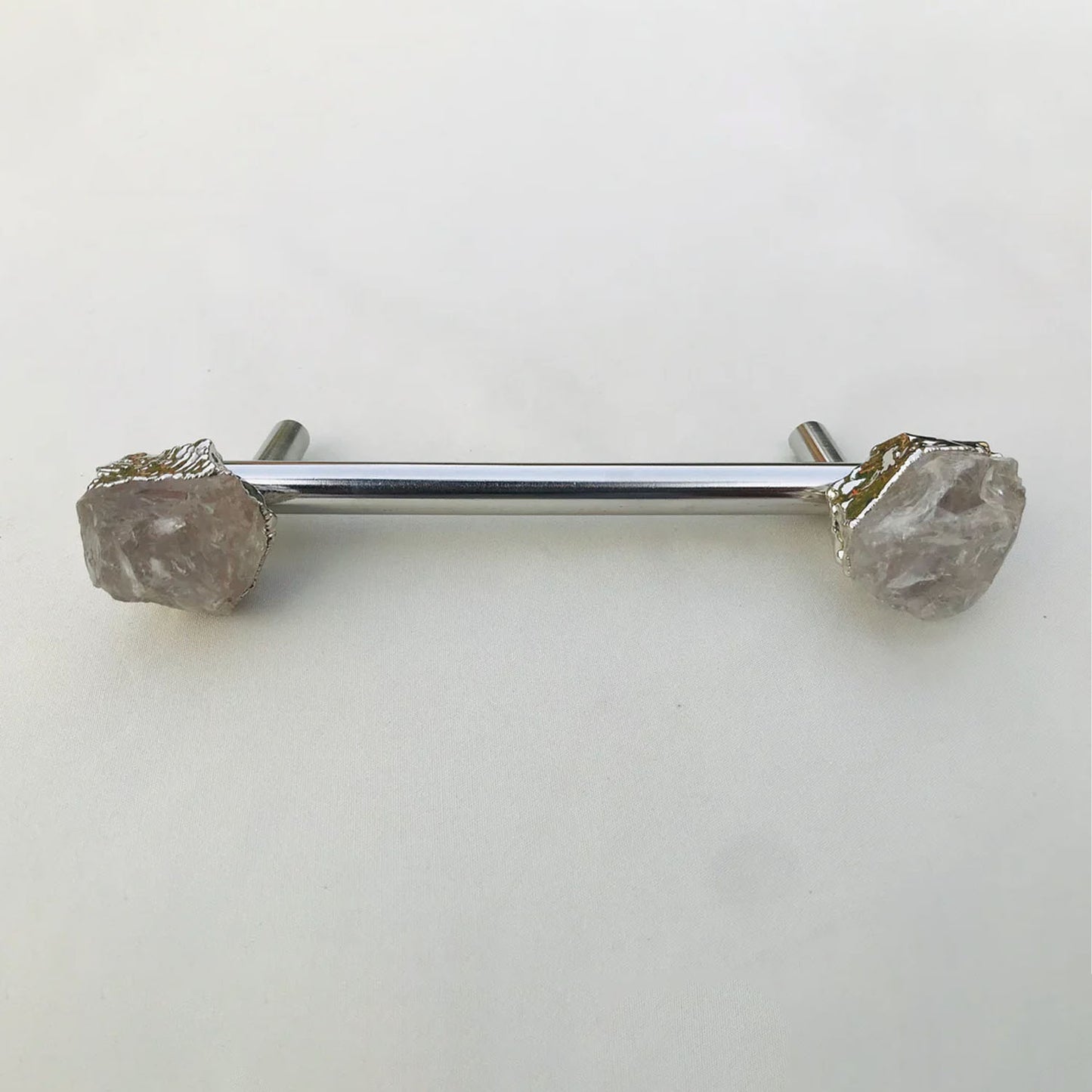 Set of 4 - Cabinet/Door/Drawer/Kitchen Handle and Pull - Clear Quartz/Agate  stainless steel handles