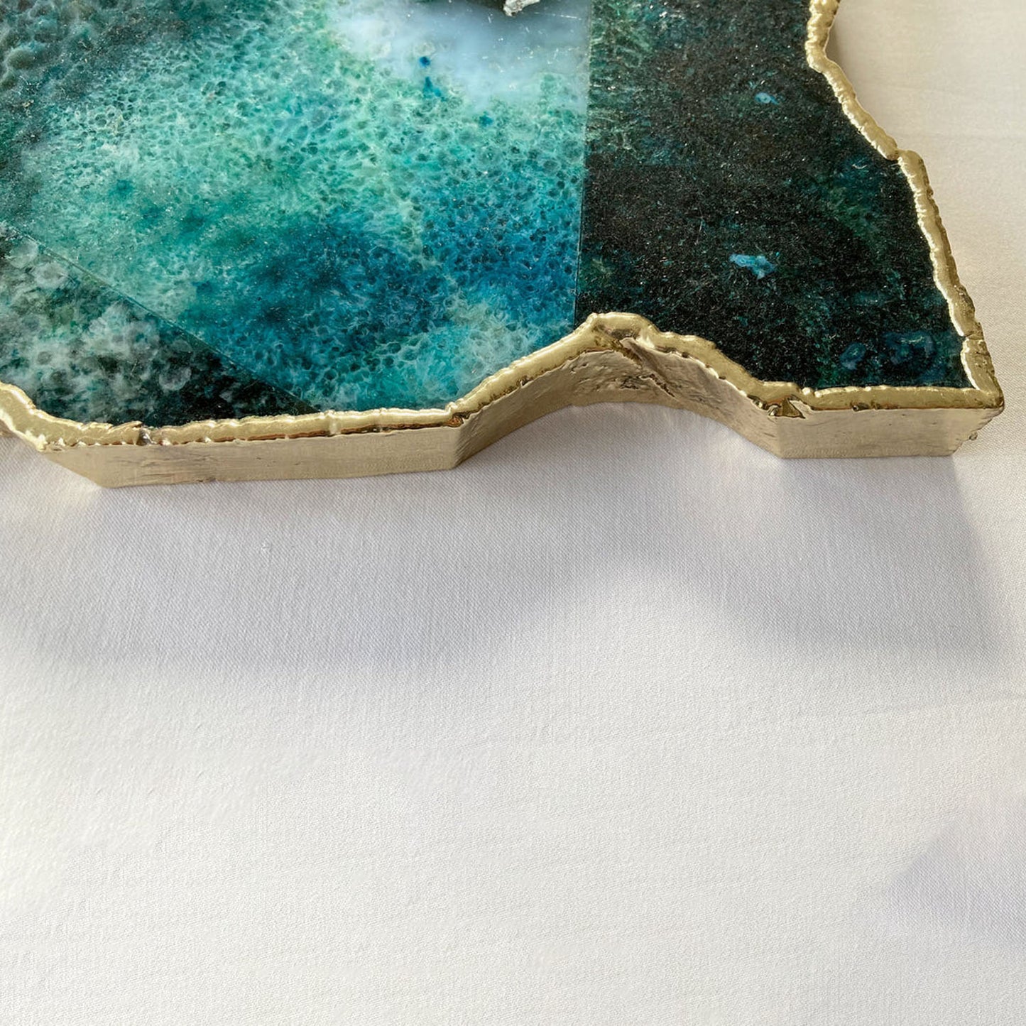 Large Composite Green Agate Cheese Platter/Tray/Personalised Momentos/Sign Boards 10"x15"